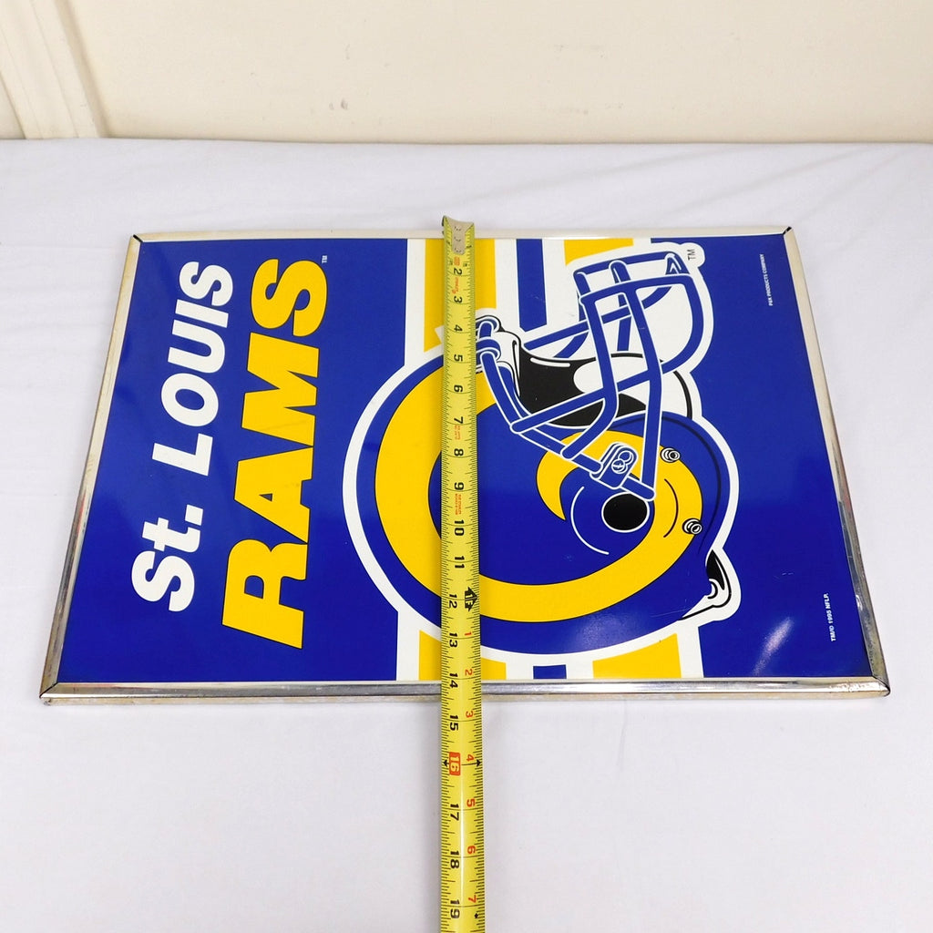 Vintage St Louis Rams Bar Sign 1995 Blue Yellow Cleaned 19x14 Early STL Era
