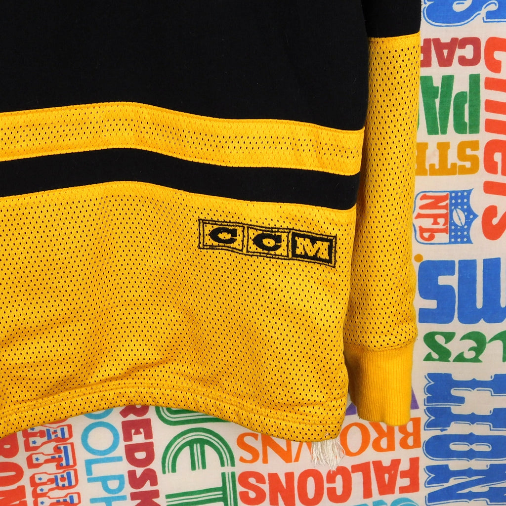 CCM Boston Bruins Lace Up Jersey Hoodie - Size M