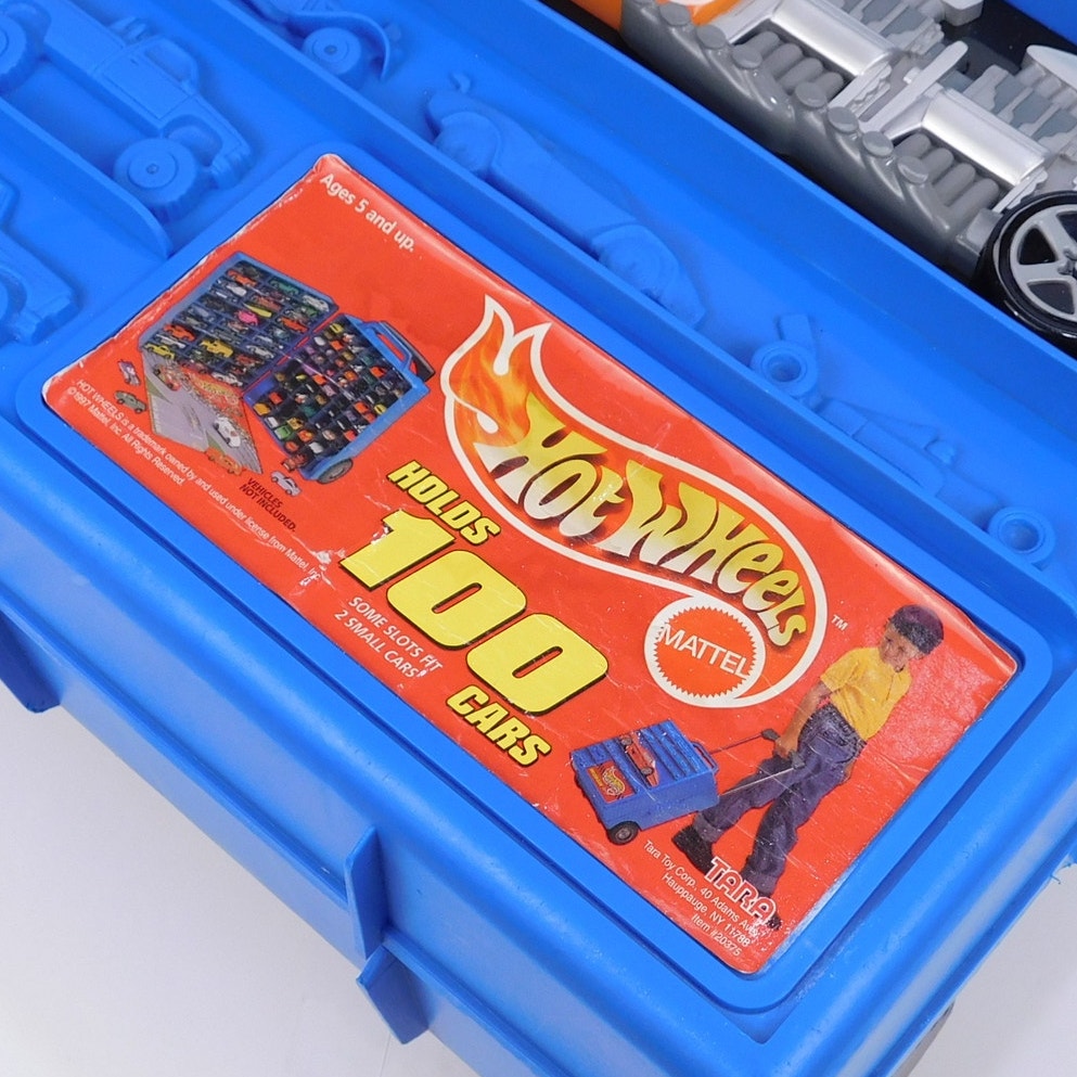 Vintage Hot Wheels 100 Car Carry Case 1997 Rolling w/ Handle Mattel Tara 20375