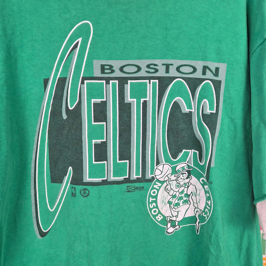 90s Boston Celtics Salem Sportswear Double Layer T Shirt - Size XL