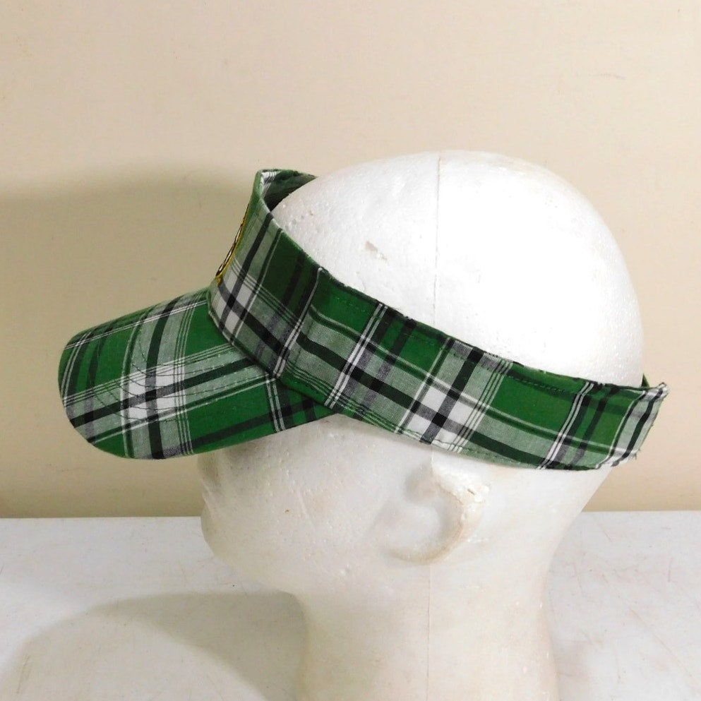 Boston Bruins Green Plaid Golf Visor Hat - Adjustable
