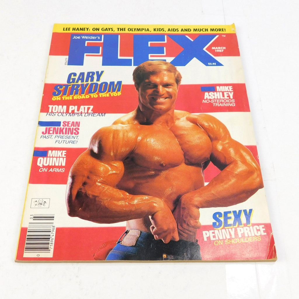 FLEX Magazine March 1987 Gary Strydom Lee Haney Tom Platz Bodybuilding