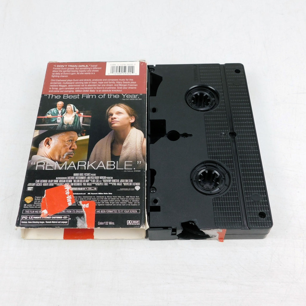 Million Dollar Baby VHS 2005 Tested Late Release Blockbuster Shell Damage