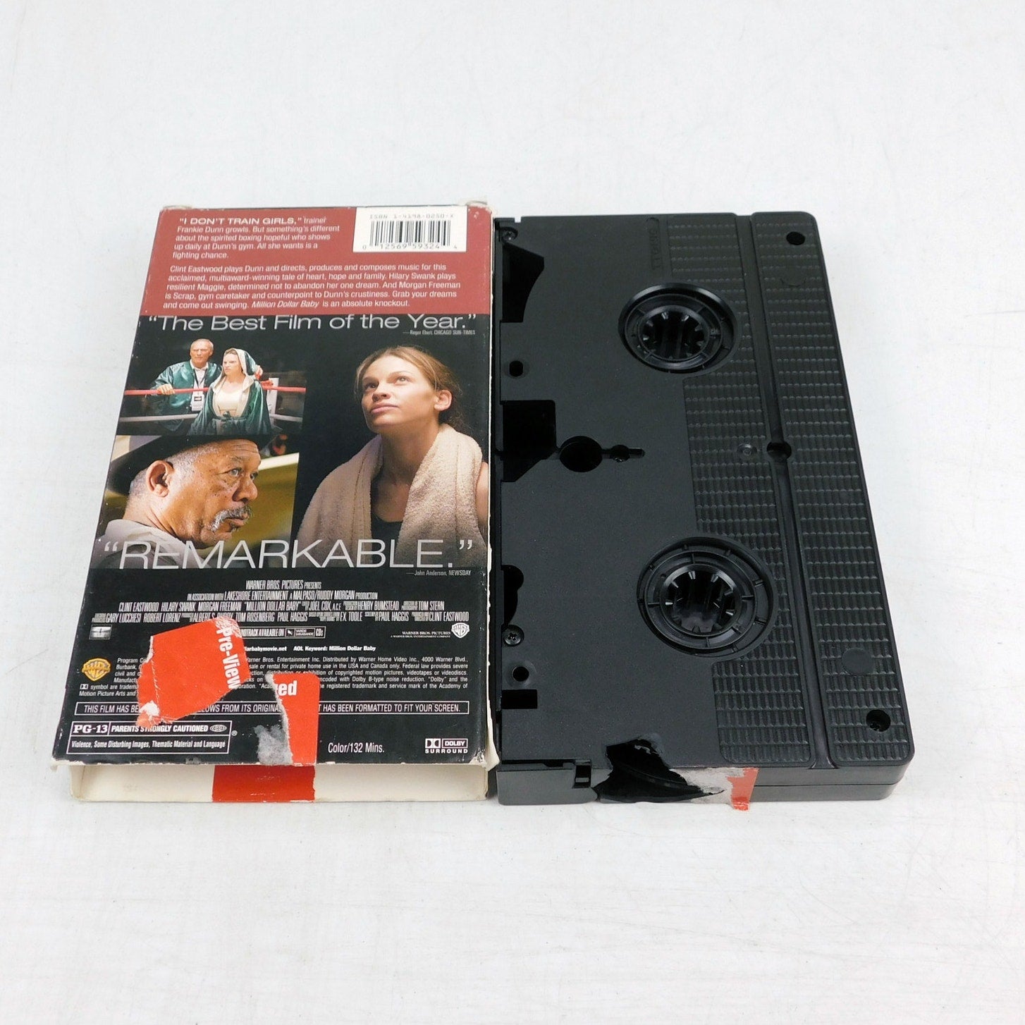 Million Dollar Baby VHS 2005 Tested Late Release Blockbuster Shell Damage