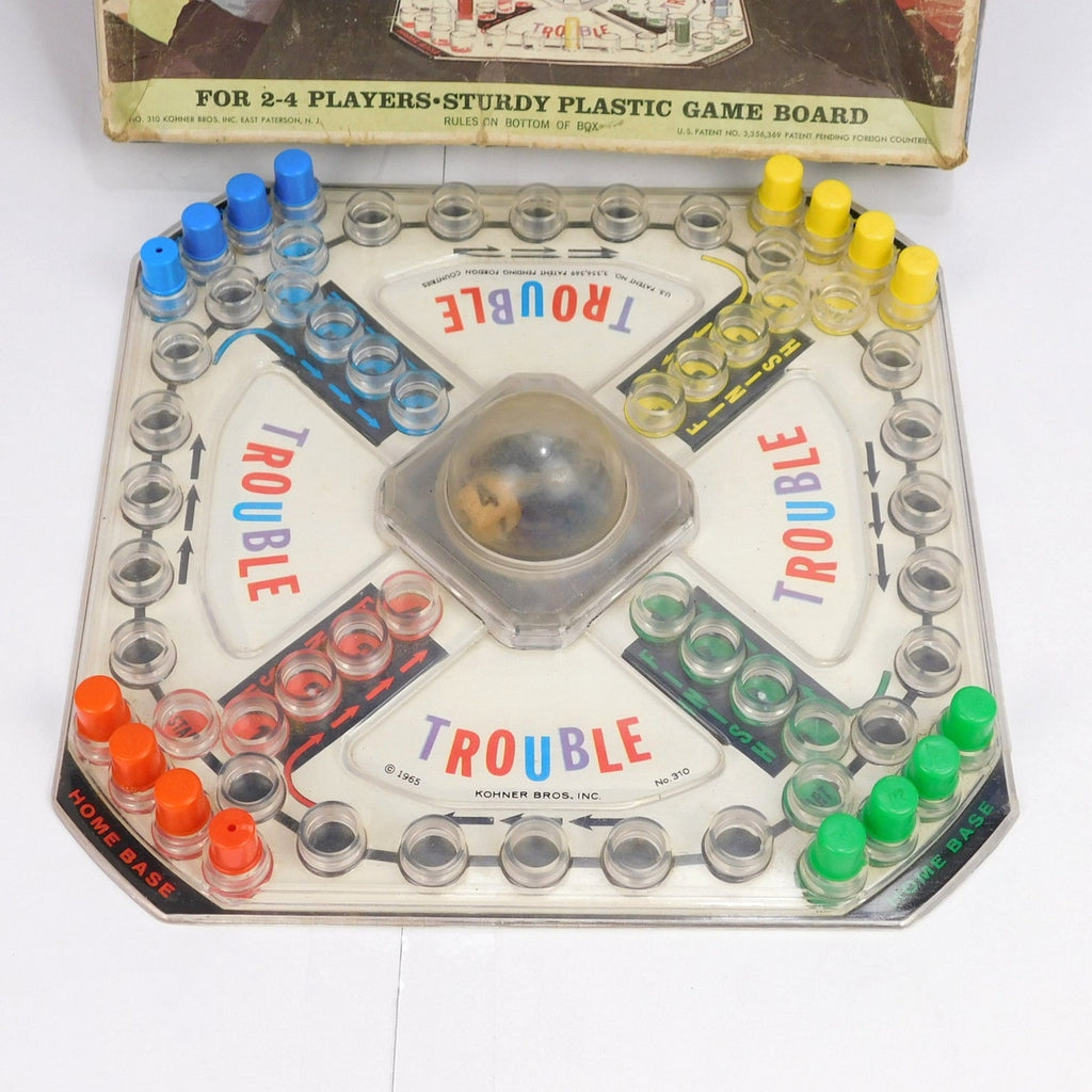 Vintage 1965 Kohner Trouble Pop-O-Matic Board Game Complete In Box No. 310