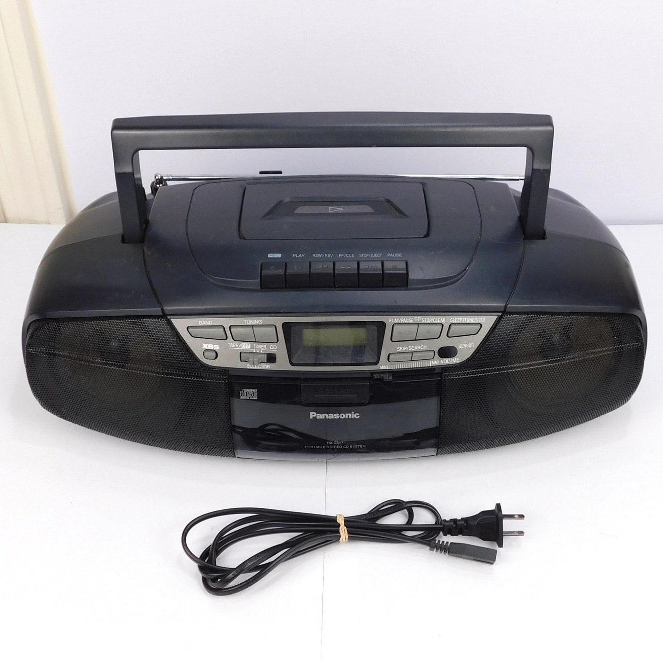 Panasonic RX-DS17 Portable Stereo Boombox CD Cassette Radio Front Loading Tested