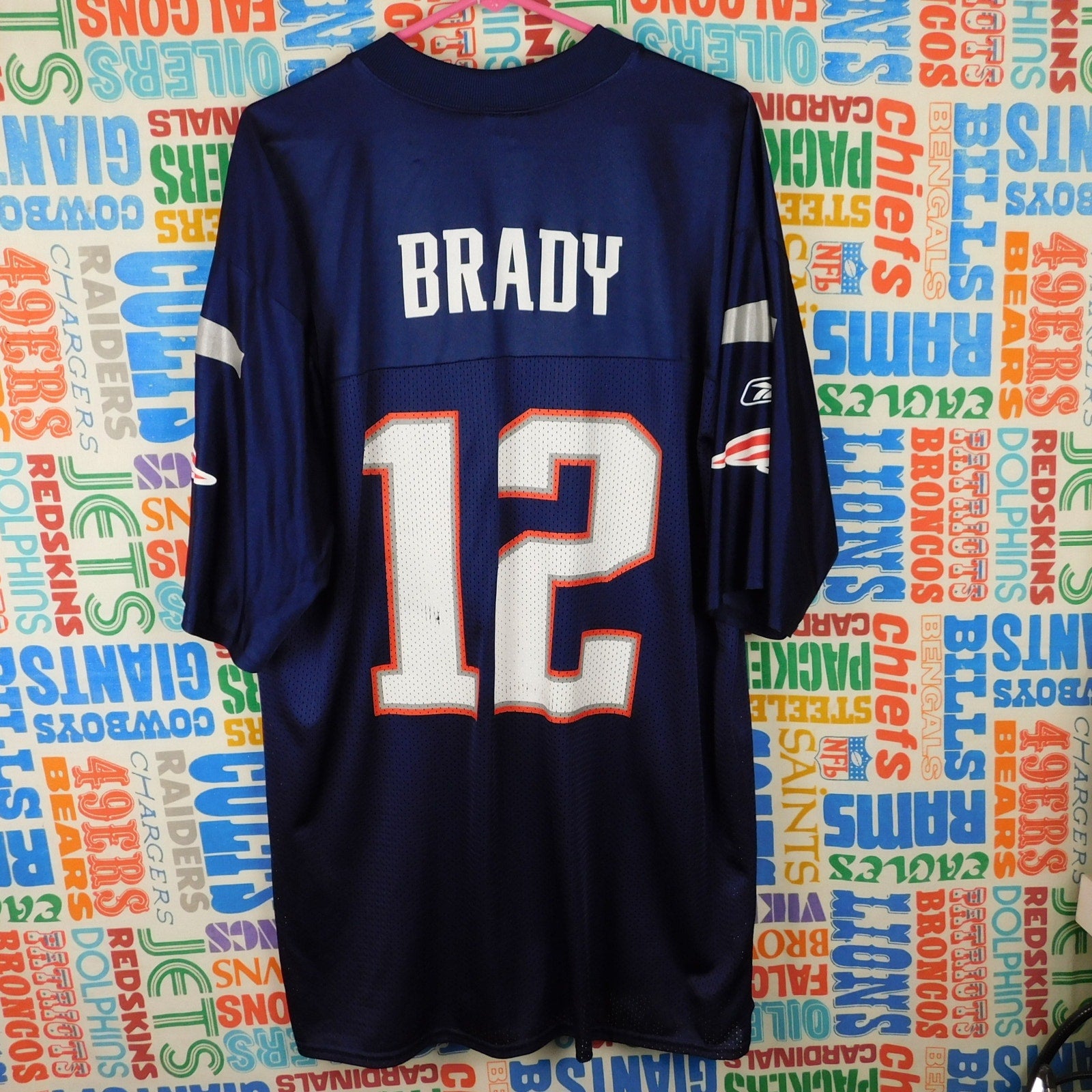 Y2K New England Patriots Tom Brady Jersey (screened) - Size L