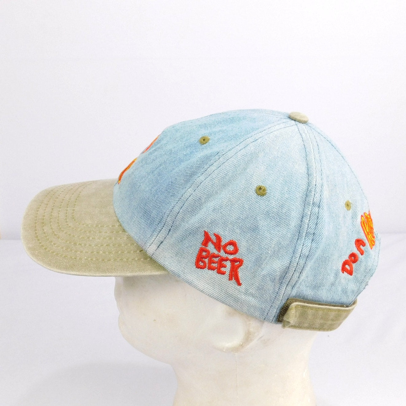 90s Kahlua No Beer Denim Strapback Hat - Adjustable