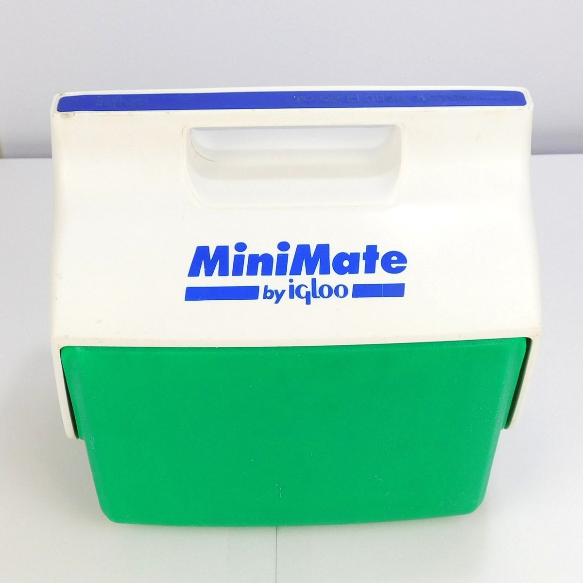 Vintage 1993 Igloo MiniMate Cooler Green White Blue 6 Can Lunch Box USA Made