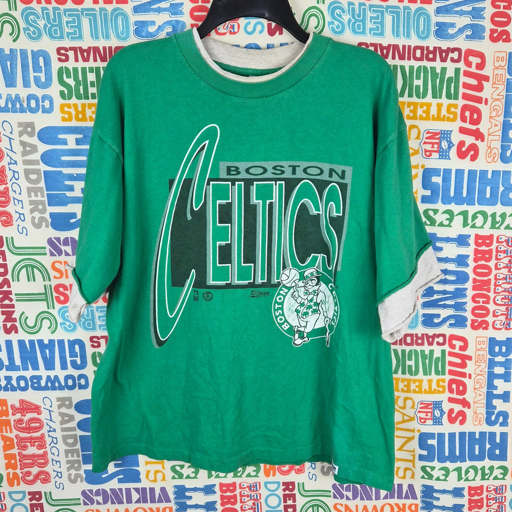 90s Boston Celtics Salem Sportswear Double Layer T Shirt - Size XL