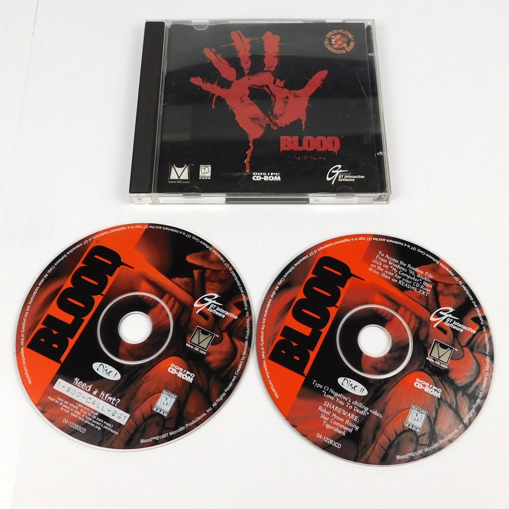 Blood PC CD ROM Game Complete 2 Disc Monolith GT Interactive DOS Windows 1997