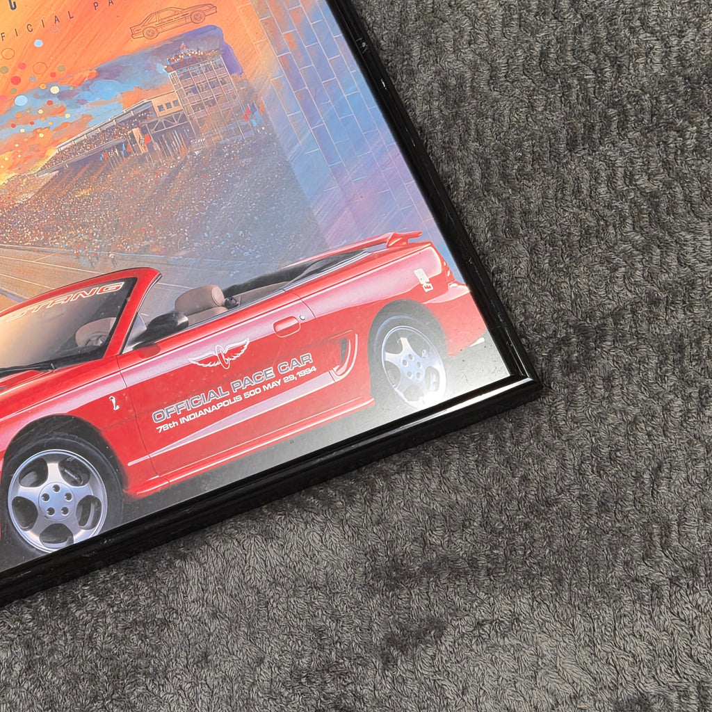 1994 Ford Mustang Cobra Indianapolis 500 Pace Car Promo Poster Framed 23x18