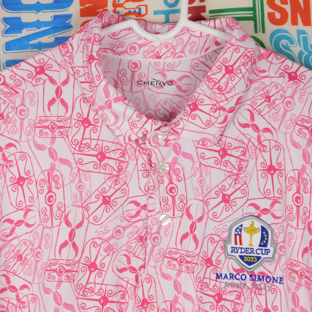2023 Ryder Cup Chervo Marco Simone Pink Polo Shirt - Size XL, NWT