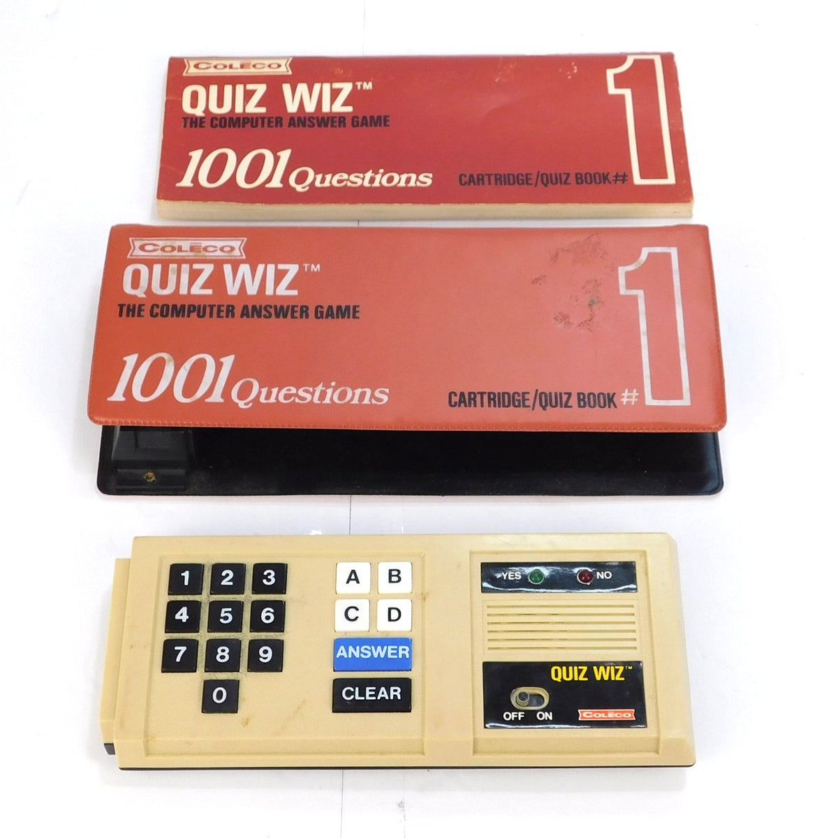 Vintage Coleco Quiz Wiz Electronic Trivia Game 1001 Questions Book 1 Tested