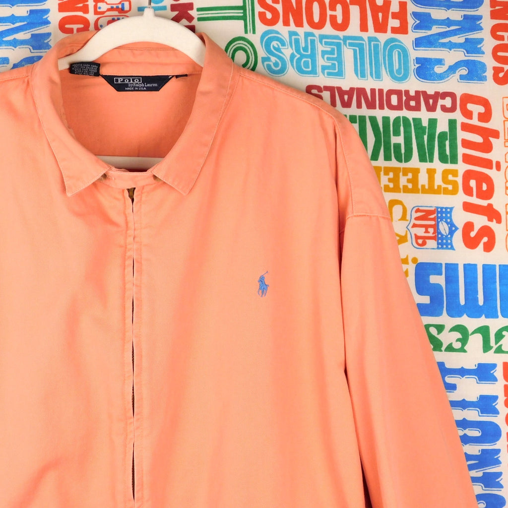 90s Polo Ralph Lauren Salmon Peach Bomber Jacket - Size 2XL