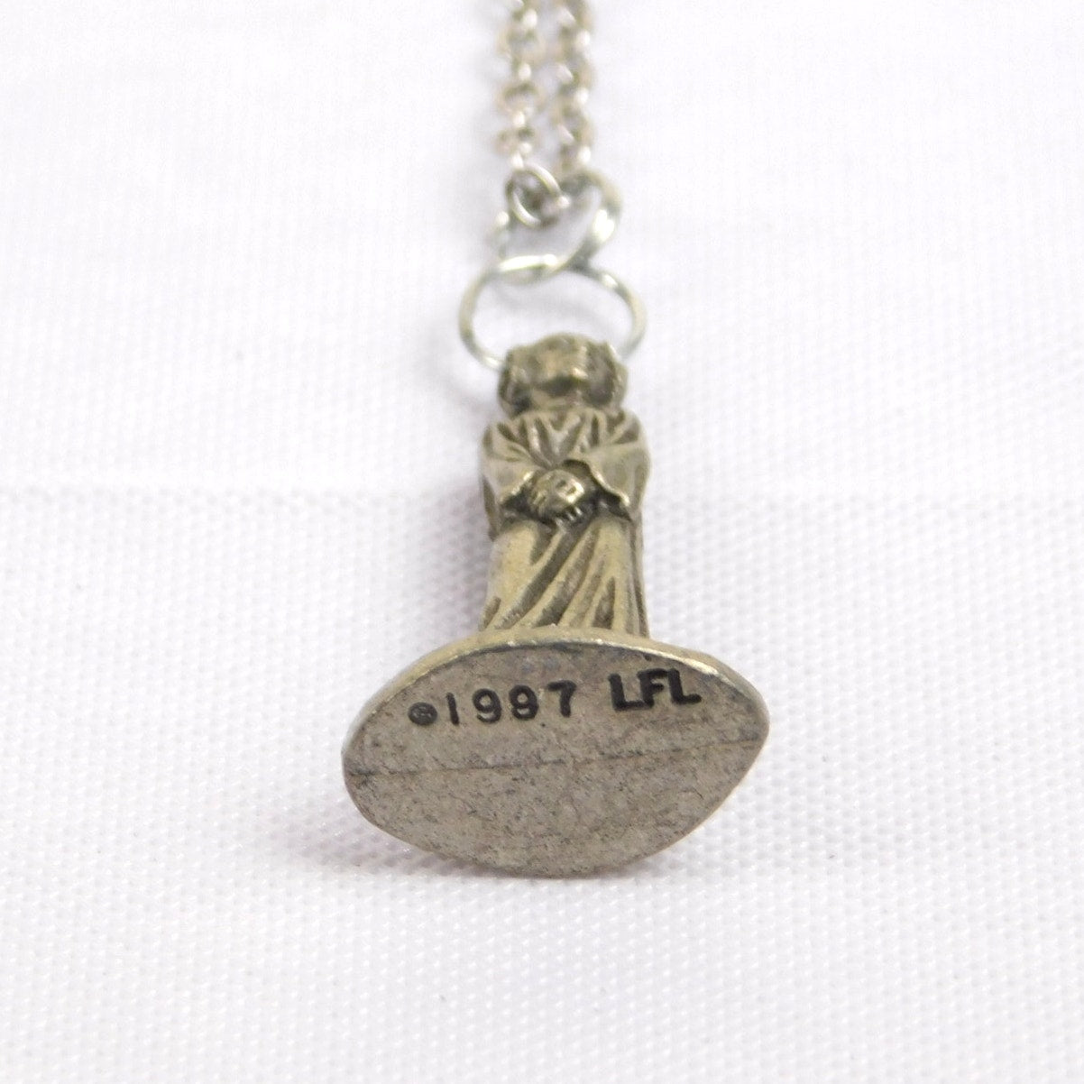 Vintage Princess Leia Necklace Star Wars Monopoly Game Piece Sterling Silver 1997