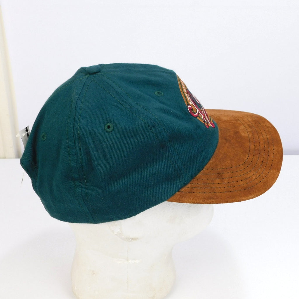 Vintage 90s Lids Nothing But The Best Snapback Green Suede Brim USA Made NWT