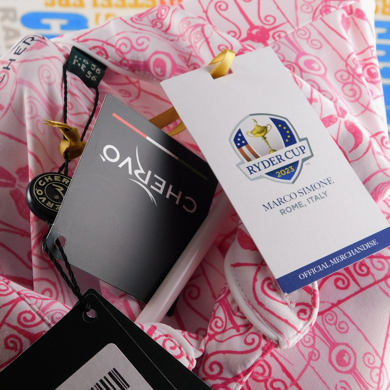 2023 Ryder Cup Chervo Marco Simone Pink Polo Shirt - Size XL, NWT