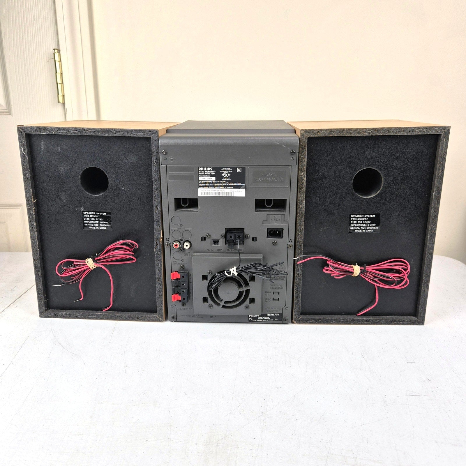 Philips MCM530 Stereo System 5 Disc CD Changer Tested Working No Remote 2005