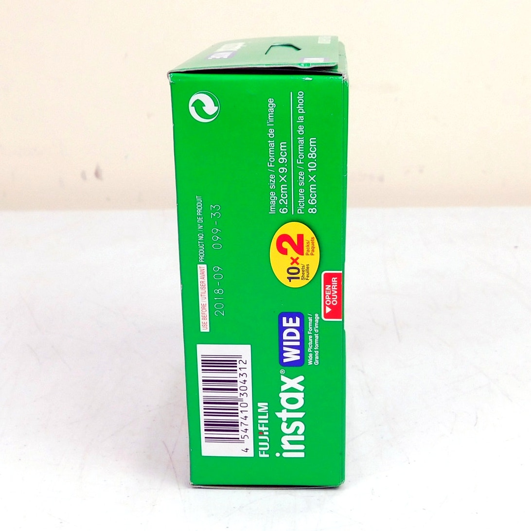 Fujifilm Instax Wide Film 20 Exposures 10 x 2 Factory Sealed New Expired 2018-09