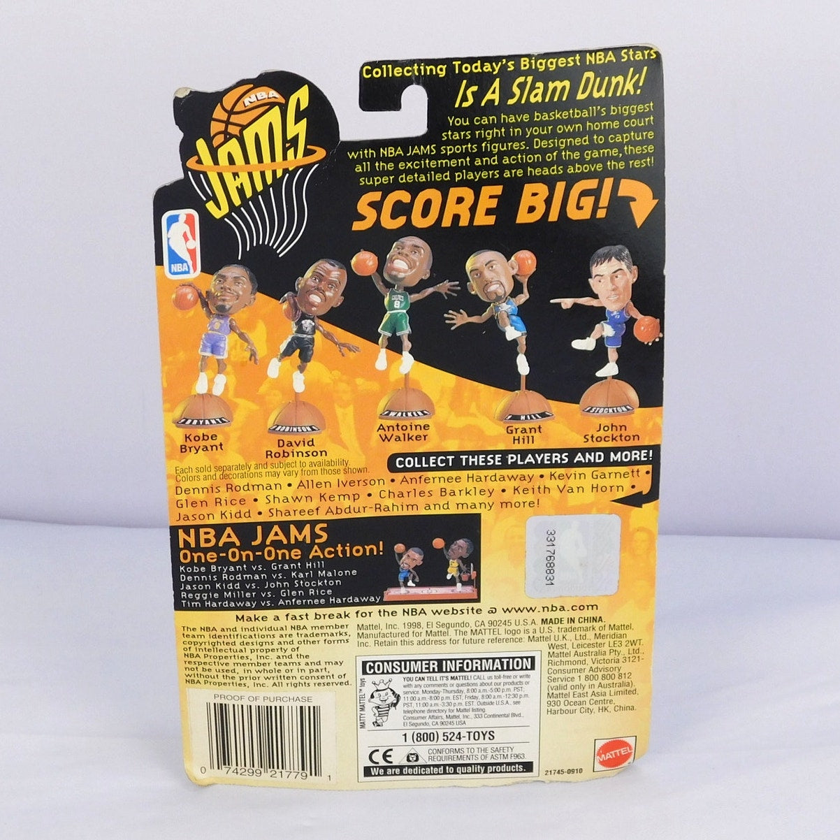 Vintage Penny Hardaway NBA Jams Figure 1998 Court Collection Sealed 3" Mattel