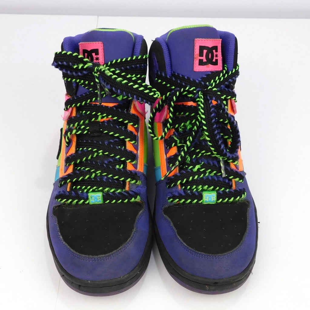 DC Rebound Hi High Top Skate Shoes Women's Size 10 Neon Pink Green 302164