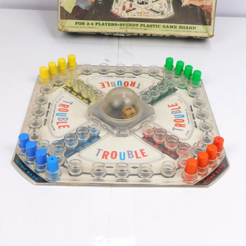Vintage 1965 Kohner Trouble Pop-O-Matic Board Game Complete In Box No. 310