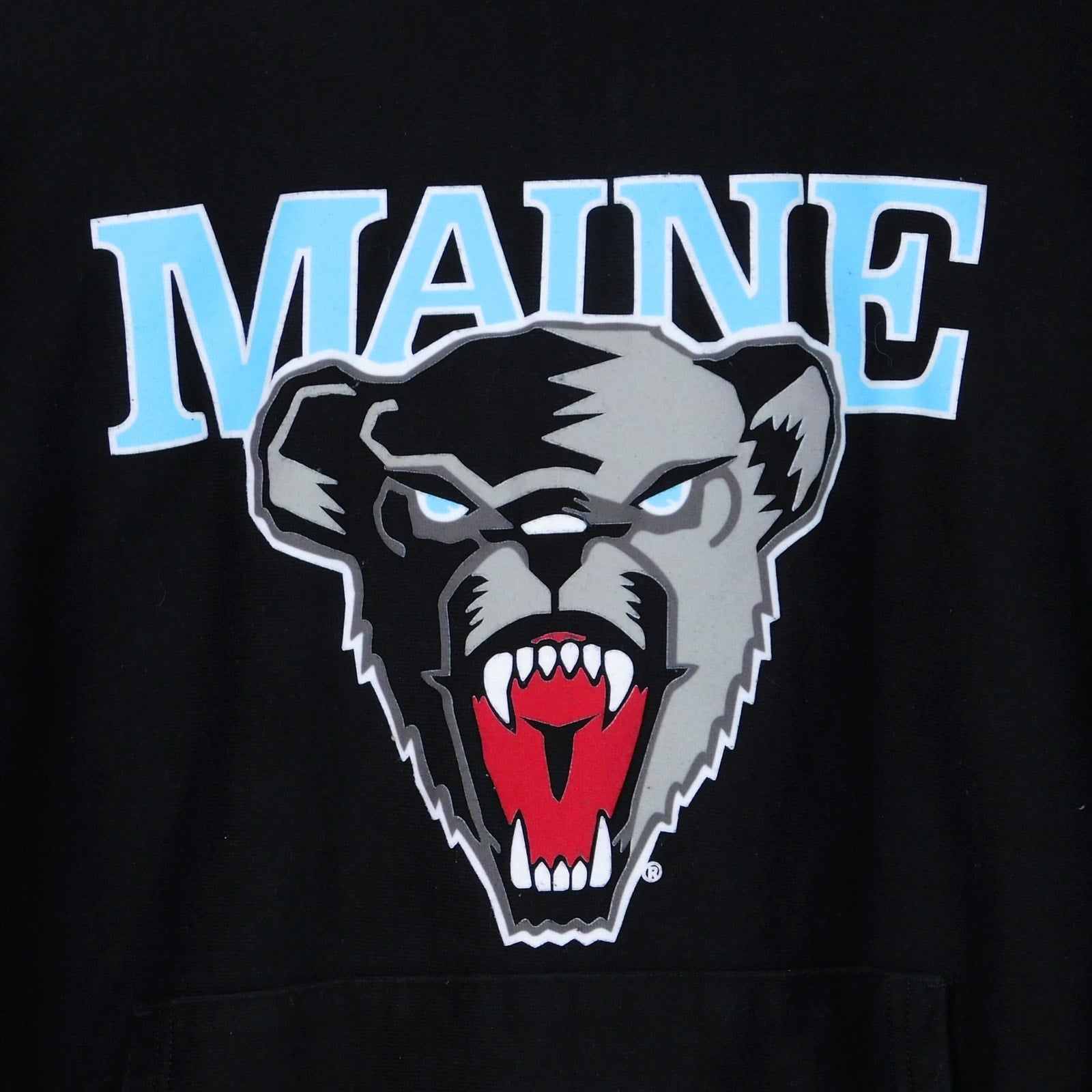 Champion Maine Black Bears Puff Print Hoodie - Size L