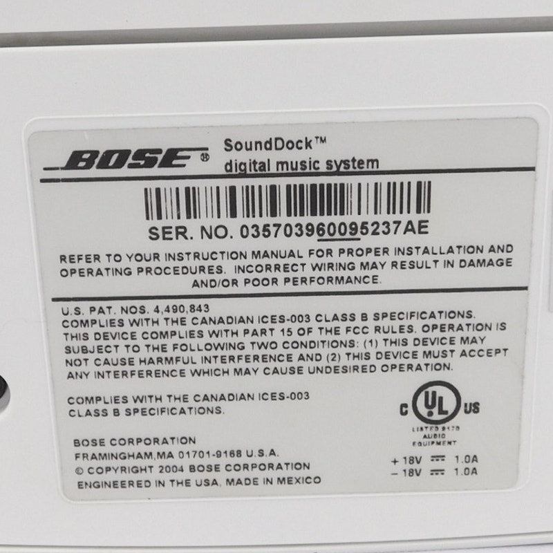 Bose SoundDock Digital Music System Speaker Tested iPod Input No Remote Series 1