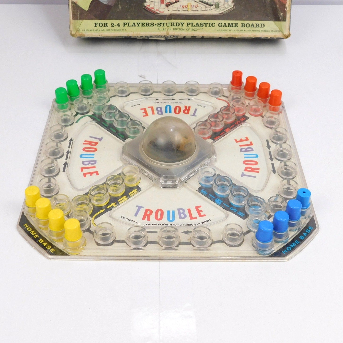 Vintage 1965 Kohner Trouble Pop-O-Matic Board Game Complete In Box No. 310