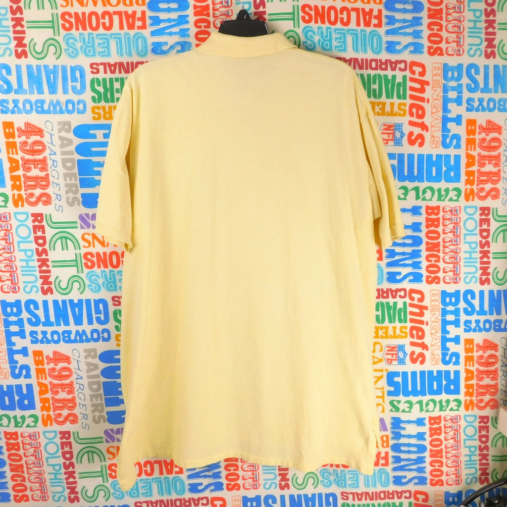 Polo By Ralph Lauren Polo Shirt Size L Pale Yellow Blue Pony Vintage 90s