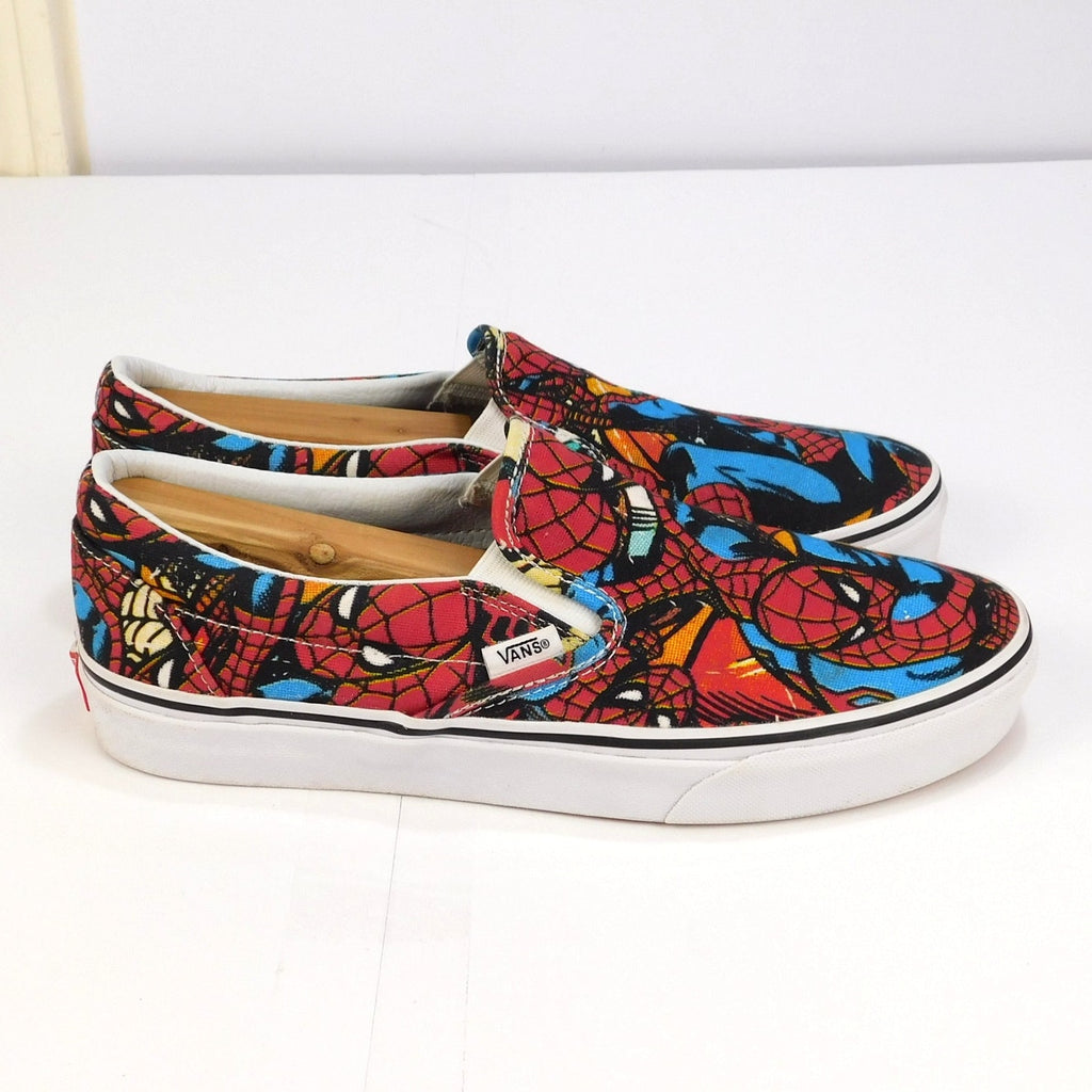 Vans x Marvel Spider-Man Classic Slip-On Comic Print Shoes Mens 8.5 Womens 10
