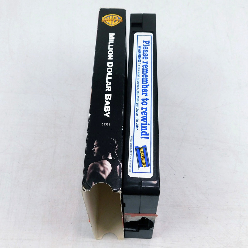 Million Dollar Baby VHS 2005 Tested Late Release Blockbuster Shell Damage