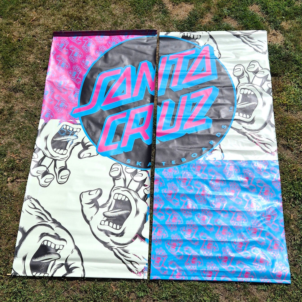 Santa Cruz Screaming Hand Zumiez Display Banner Set 44x102 Skate Store Promo