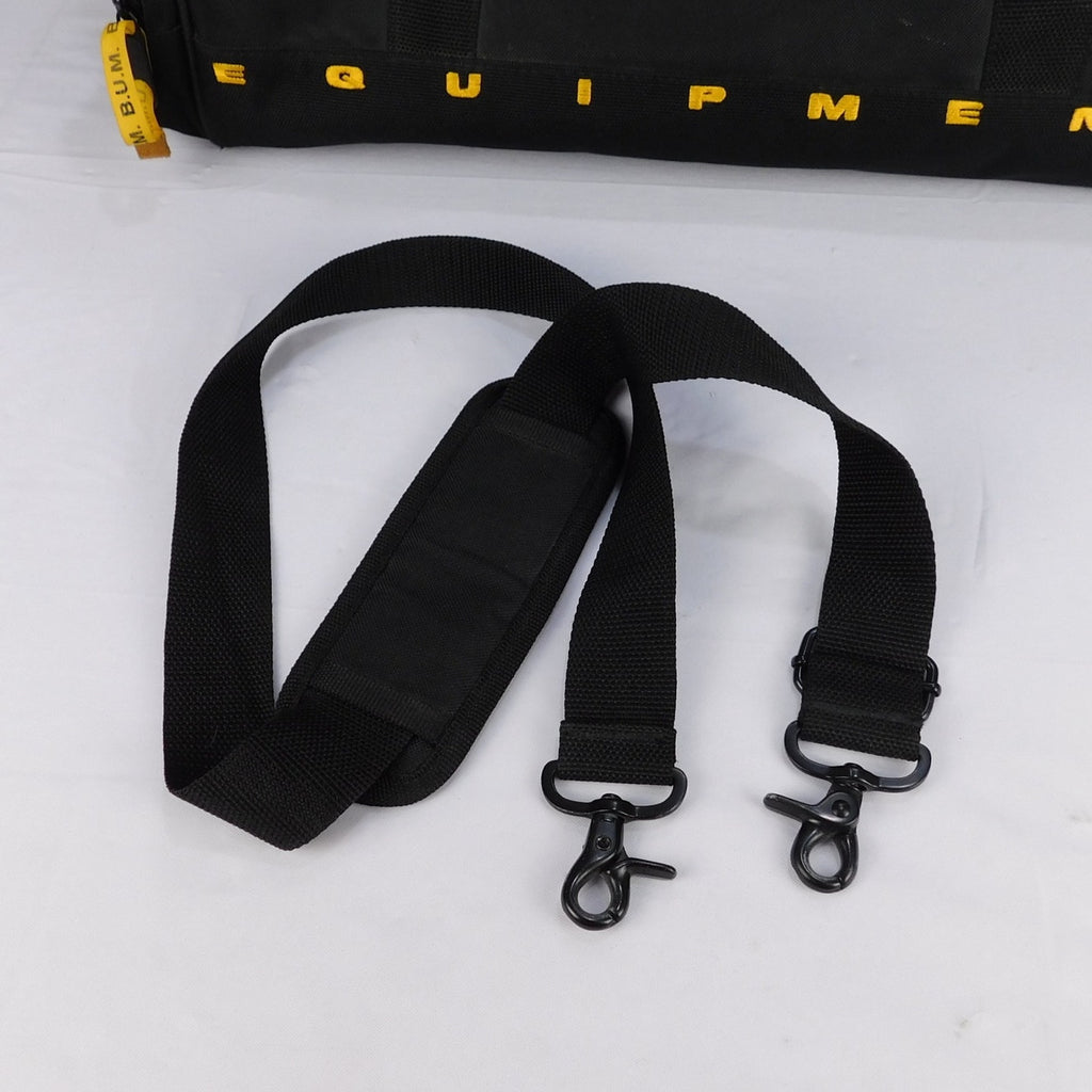 Vintage 90s B.U.M. Equipment Black Duffel Gym Travel Bag Shoulder Strap Black