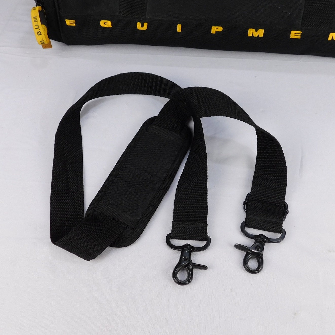 Vintage 90s B.U.M. Equipment Black Duffel Gym Travel Bag Shoulder Strap Black