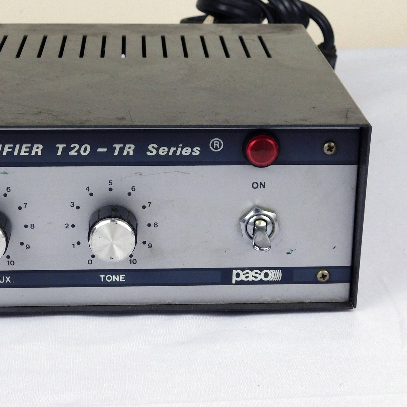 PASO T20-TR Vintage PA Amplifier 70V Mono AUX MIC Tested Working Solid State