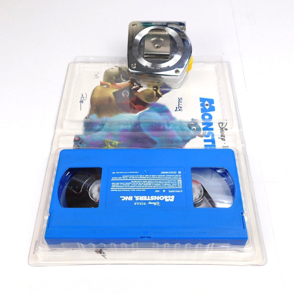 Monsters Inc VHS 2002 Tested Clamshell Blue Cassette w/ Inserts Disney Pixar