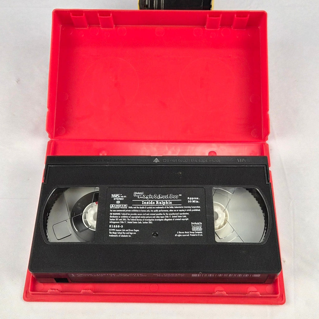 The Magic School Bus Inside Ralphie VHS Tested Red Clamshell 1995 Scholastic
