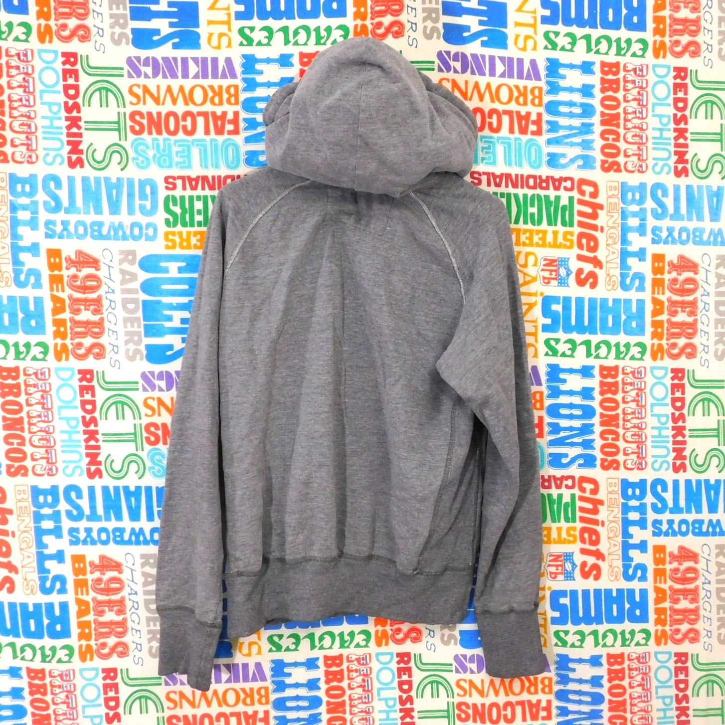 Y2K American Eagle Hoodie Size M Gray Green Pullover