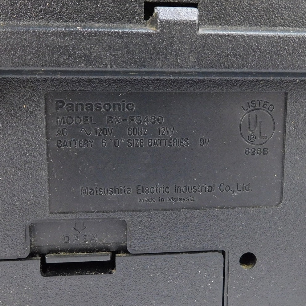 Panasonic RX-FS430 Portable Stereo Boombox Radio Cassette Deck Tested Cleaned