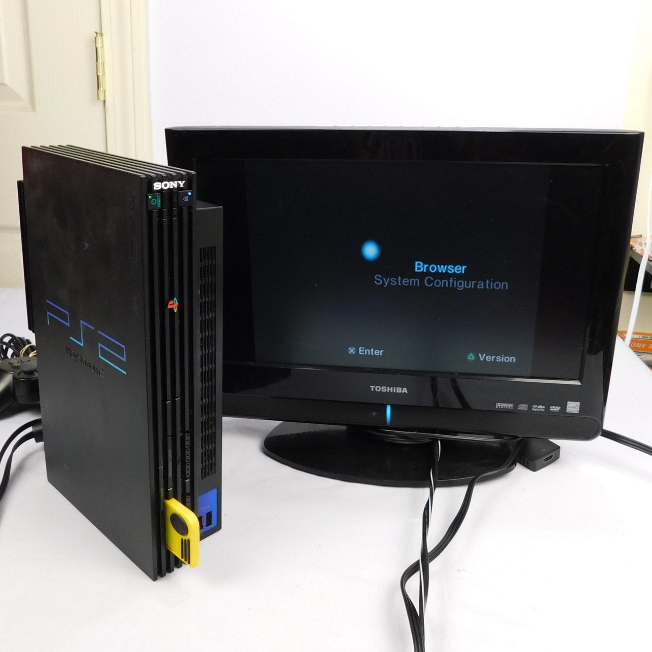 Sony PS2 SCPH-50001 Bundle Serviced HDD Network Adapter Controller Memory Card