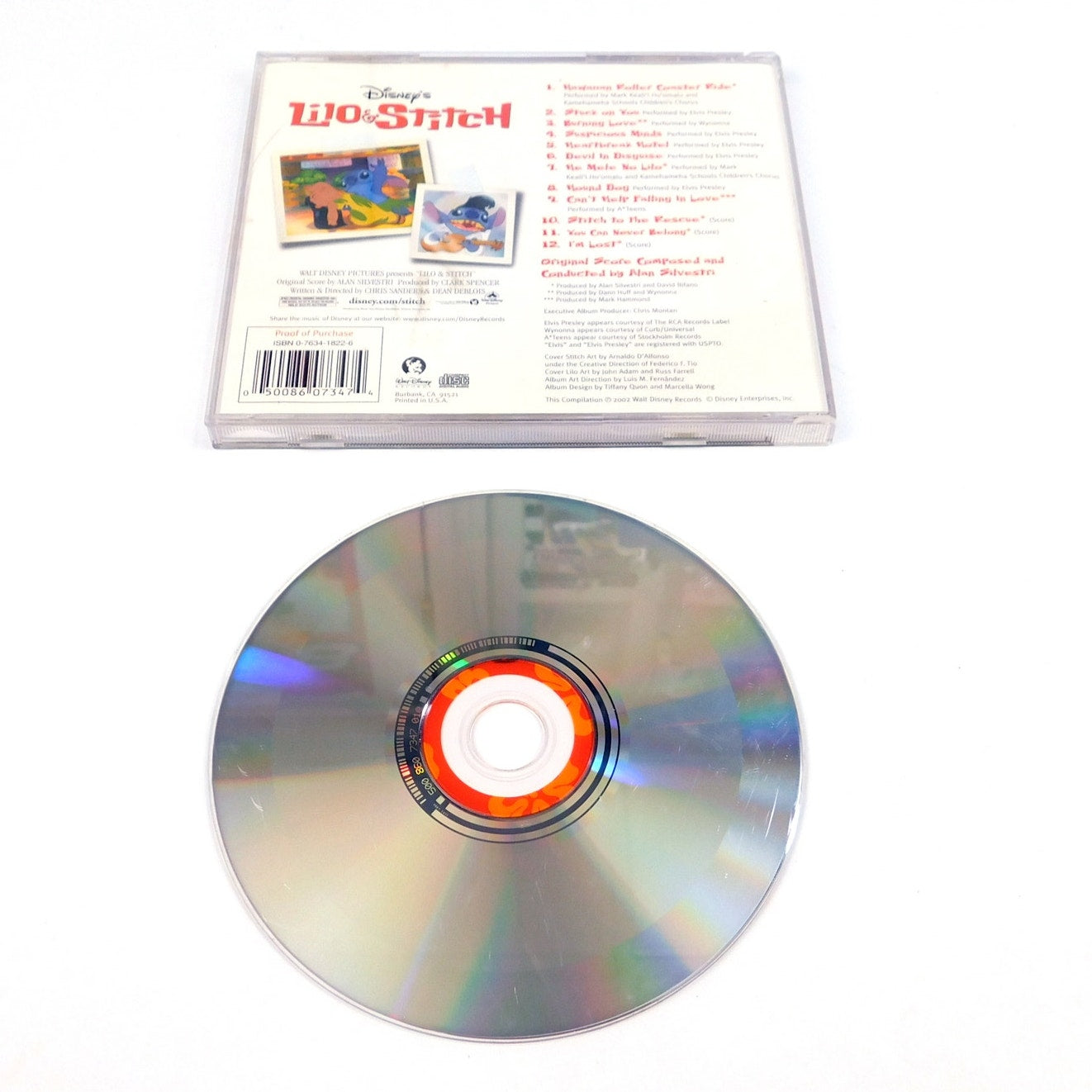 Lilo & Stitch Movie Soundtrack CD Tested 2002 Walt Disney Records 60734-7