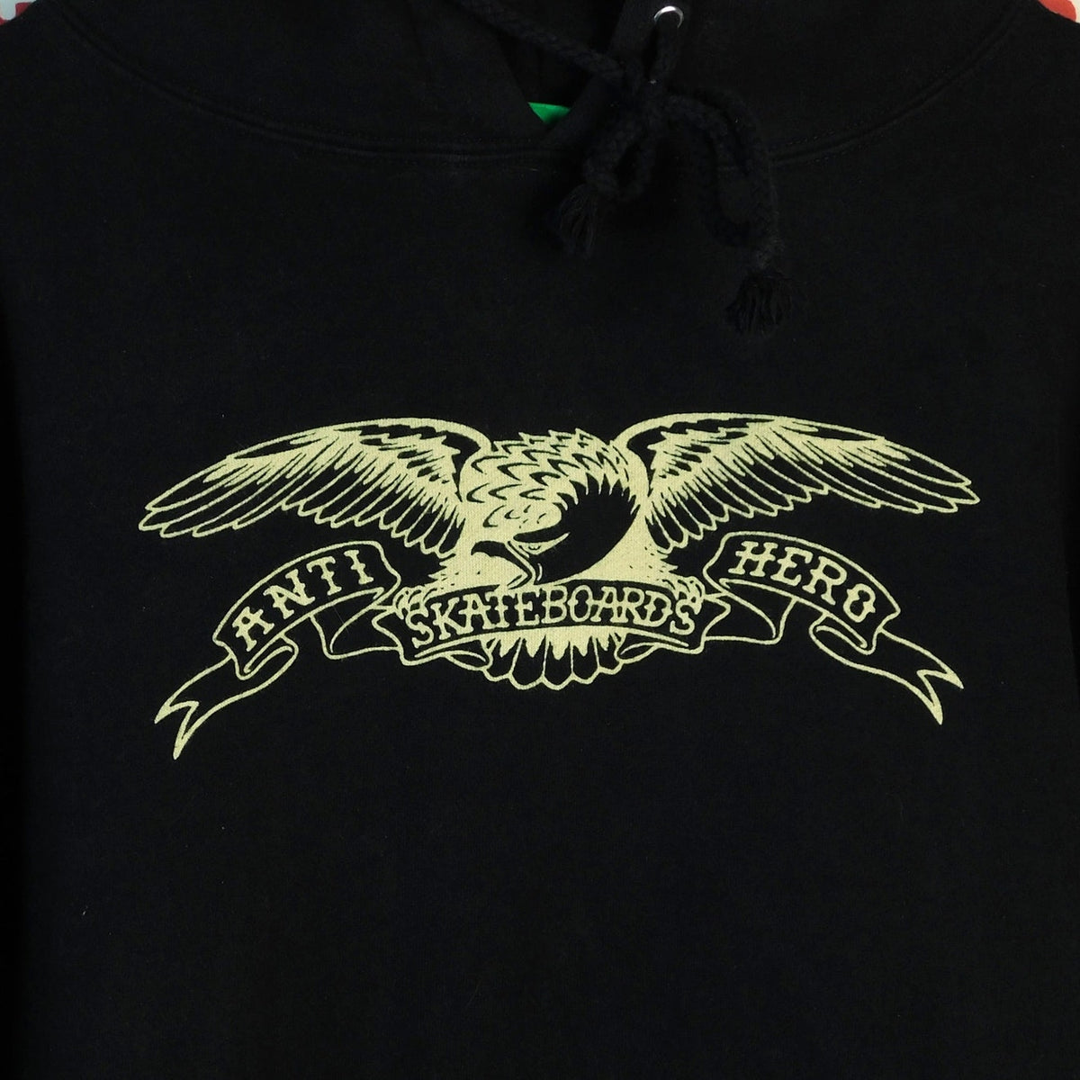 Anti Hero Skateboards Eagle Logo Hoodie Black Pullover Sweatshirt Mens Medium