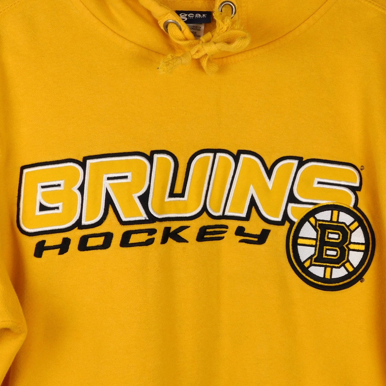 Y2K Gear For Sports Boston Bruins Yellow Pullover Hoodie - Size M