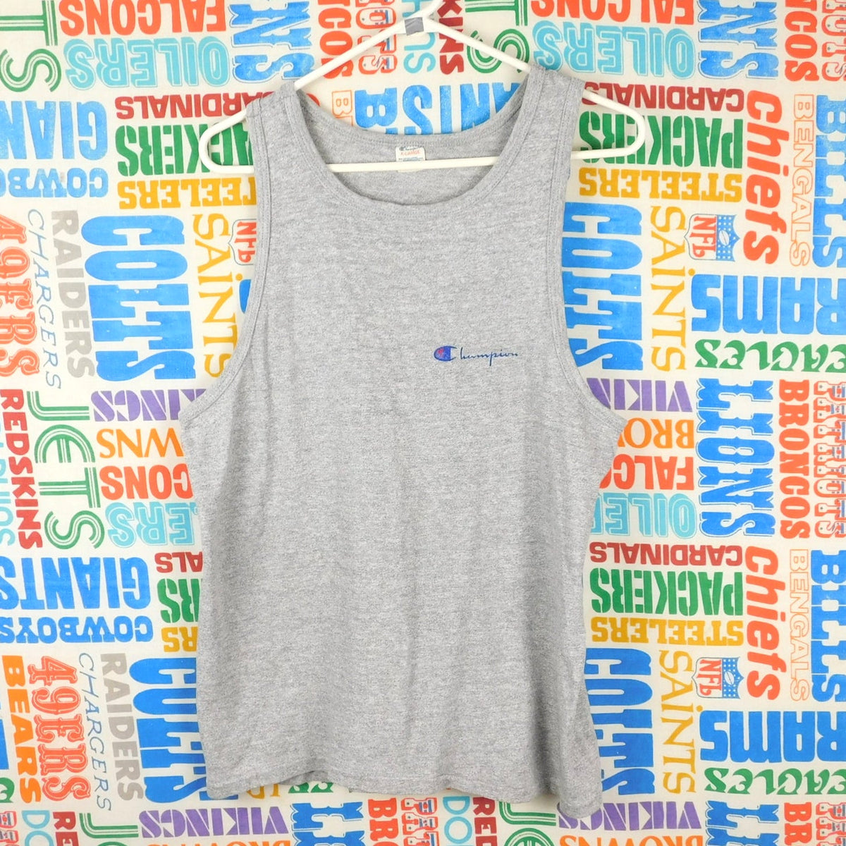 90s Champion Script Logo Tank Top - Size XL (fits slim see measurements)
