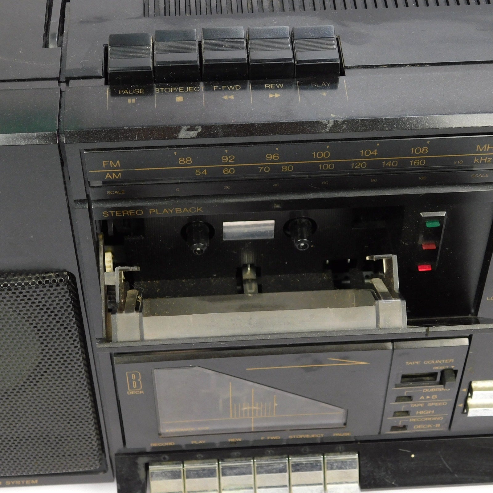 Vintage Emerson CTR960 Dual Cassette AM/FM Boombox Tested Works New Belts (see item description)