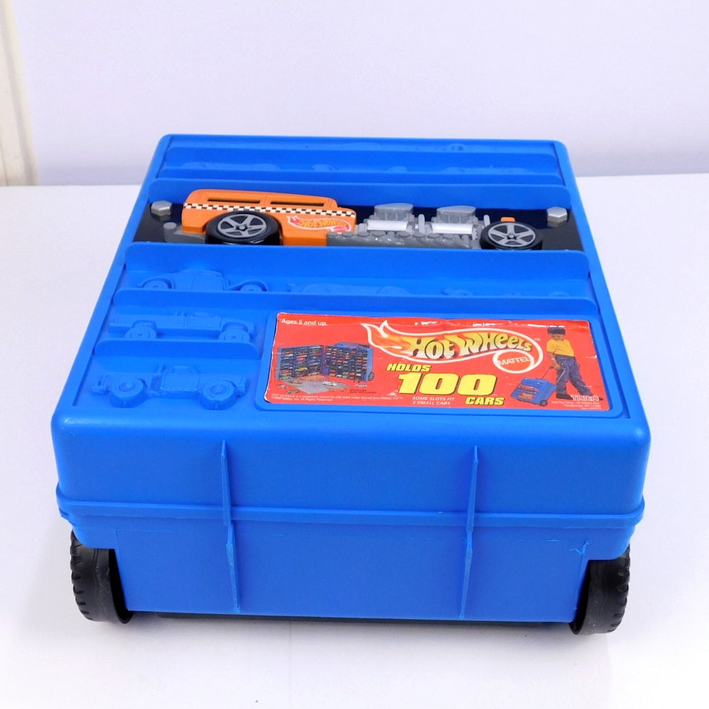 Vintage Hot Wheels 100 Car Carry Case 1997 Rolling w/ Handle Mattel Tara 20375