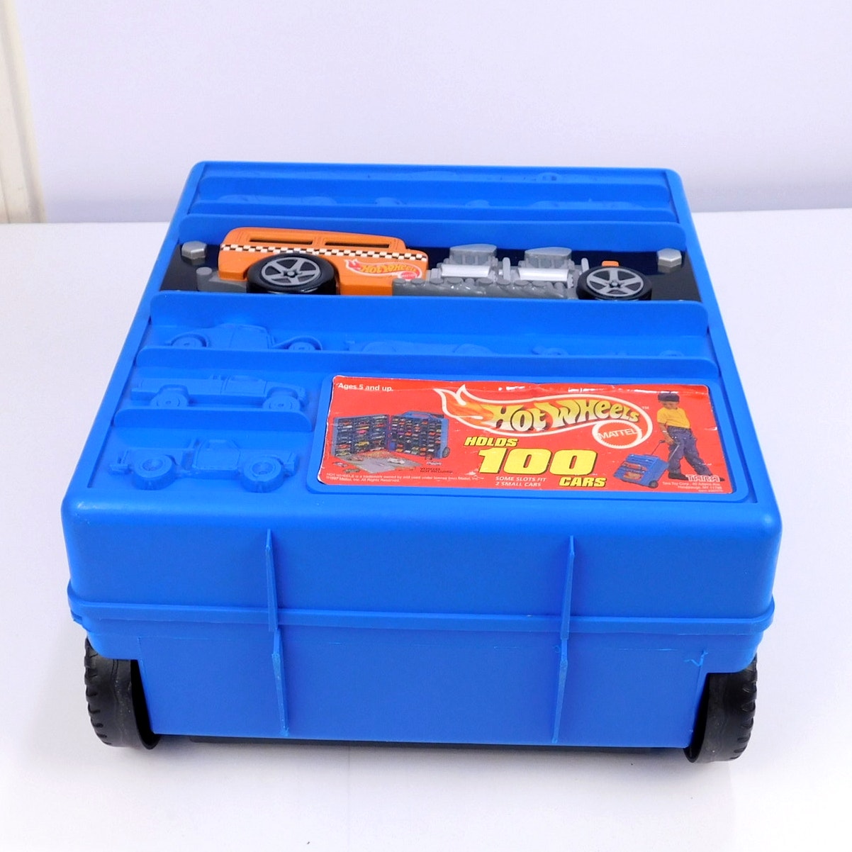 Vintage Hot Wheels 100 Car Carry Case 1997 Rolling w/ Handle Mattel Tara 20375
