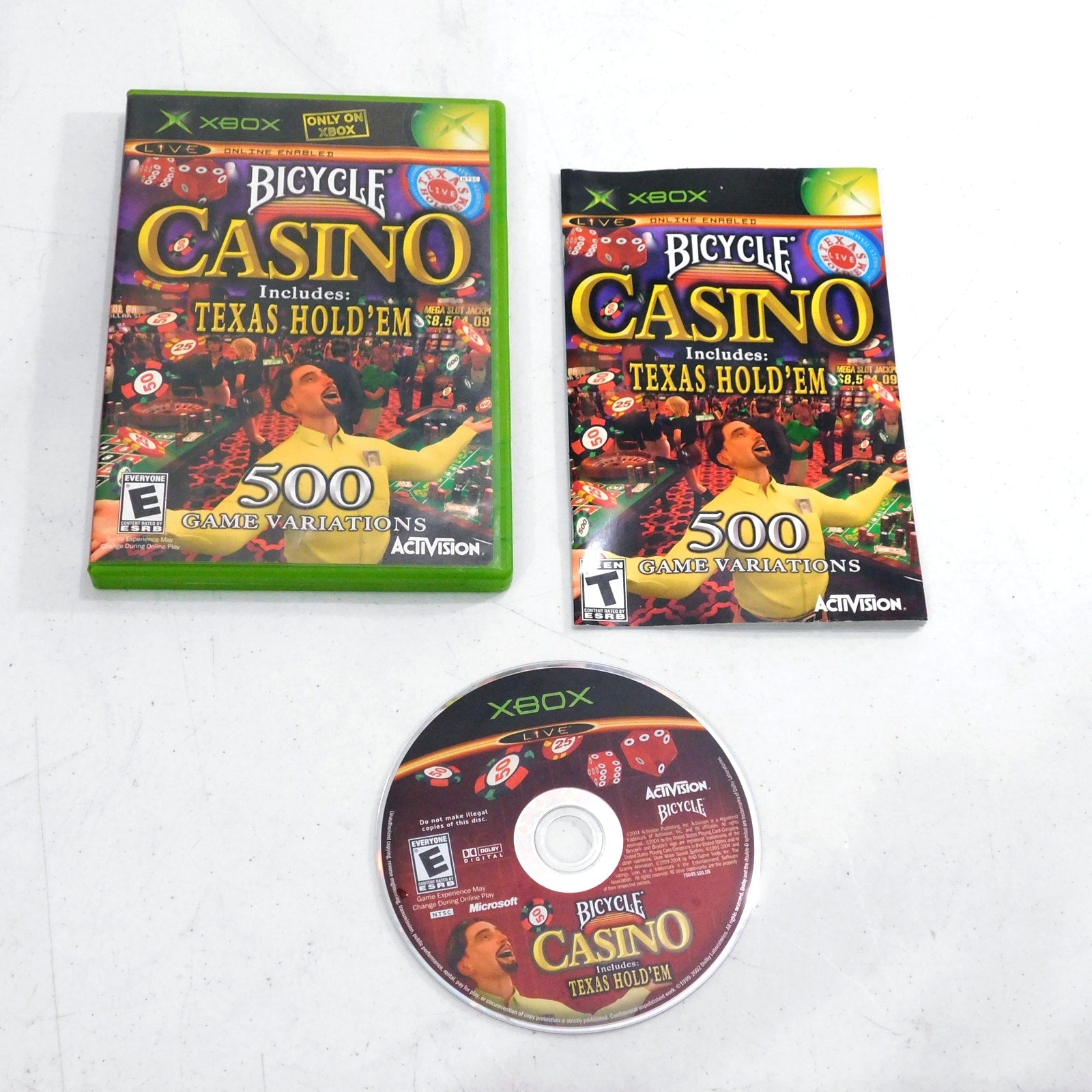 Bicycle Casino Original Xbox Game Complete CIB Tested Working Texas Hold Em